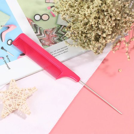 Lämmönkestävä Pin-Otsakampa Teräväkärkinen Pehmeä Kampa Hienohampainen Muotoilukampa Osioiden Erotteluun Salonkivärjäykseen