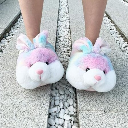 Classic Bubble Bunny Women Slippers Funny Animal Girls Slippers Cute Plush Rabbit Slippers Easter Bunny Slippers Gifts