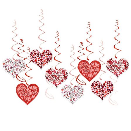 S-päivän koriste sydän spiraali-tunnisteet 's Day Party koriste Rakkaus spiraali riippuva koriste (FMY)