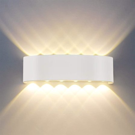 Moderne vegglampe IP65 Vanntett 12W LED Aluminium Innendørs Vegglampe for Stue Soverom Hall Trappe Gangvei-12W