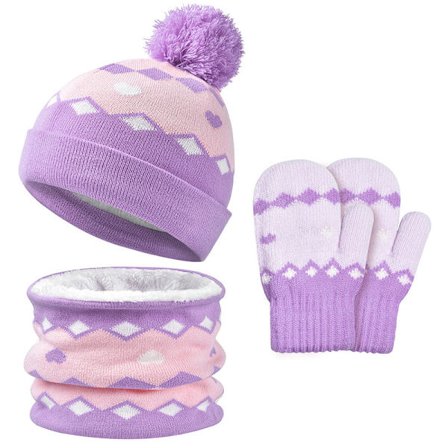 3st Barn Vintermössa Scarf Handskar Set