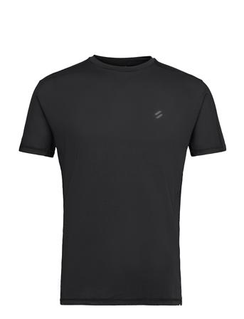 Run Ss Tee T-shirts Short-sleeved Svart Superdry Sport