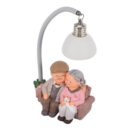1 stk. Gammel mand og bedstemor ornamenter bedsteforældre forældre statue Valentinsdag gave sødt par mini senglampe bryllupshåndværk