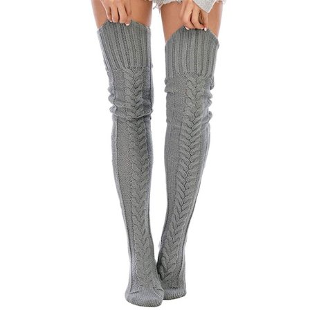 Reiden korkeat saappaat sukat polven jalkojen lämmittimet VAALEANHARMAA