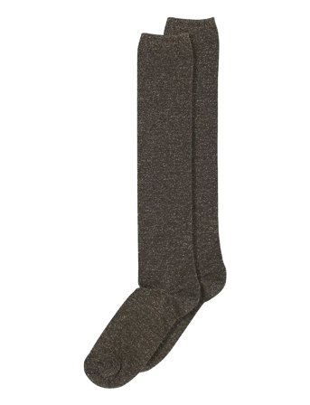 mp Denmark Nelly Glitter Knee Socks - Brown - 37/39