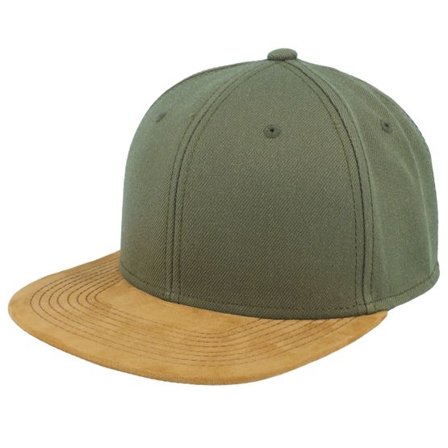 Equip - Grön snapback Keps - Blank Suede Olive Snapback @ Hatstore