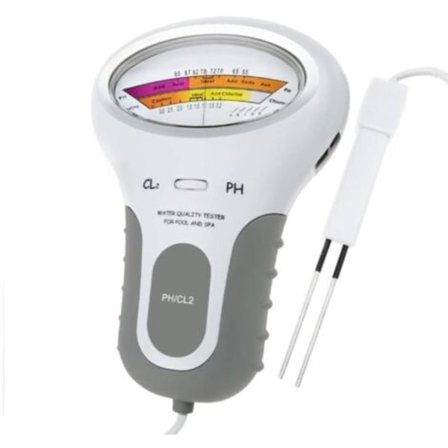 2-in-1 pH- ja Cl2-testeri, vedenlaatutesteri uima-altaalle, kylpylälle, vedenlaadunvalvontalaite