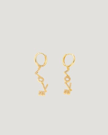 Timi of Sweden Millie - Love Hoop Earrings Danglin Gouden Sieraden Meisjes - Kids Brand Store