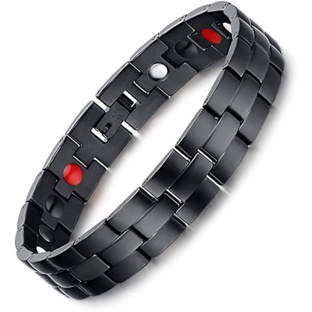 Armband för Män Armband med Lmell 4 Element Magneter Titanstål Armband
