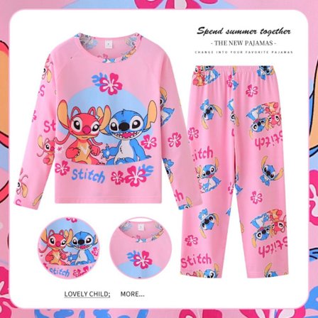 Stitch Children Pyjamas for gutter og jenter Søt Casual
