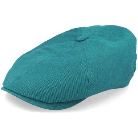 Stetson - Grön flatcap Keps - 6-Panel Cap Cotton/Linen Teal Flat Cap @ Hatstore