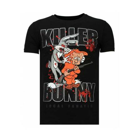 Local Fanatic Killer Bunny Rhinestone - T shirt - 13-6229Z svart, Herr, Herr, Storlek: XL