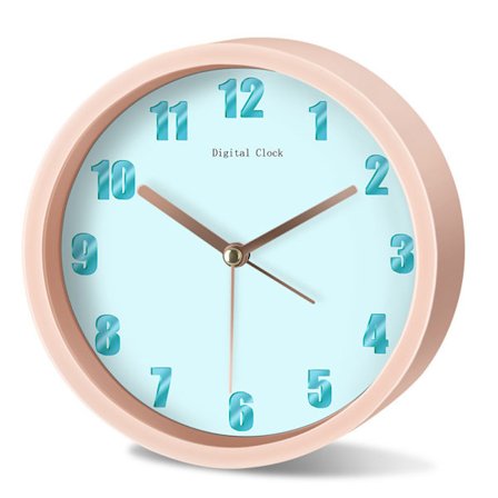 Enkel ensfarvet vækkeur til børn, lydløst elektronisk ur til natbordet, perfekt til at vække studerende