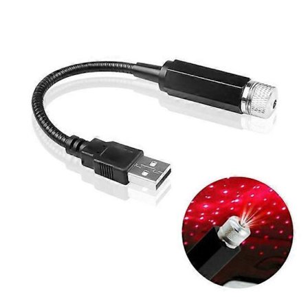USB LED Bil Interiör Dekorativ Lampa Tak Stjärnljus DJ Julstämning Ambient Ljus Flera Ljuseffekter