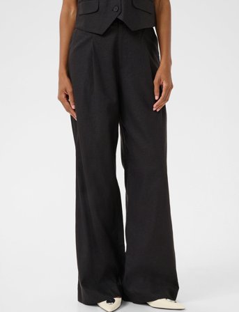 Gestuz Elarahgz Linen Hw Pants Noos - Black - 34