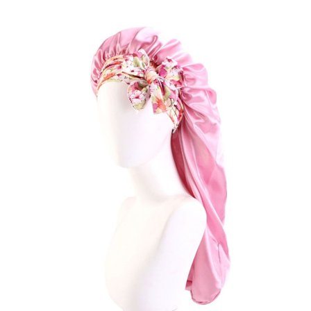 Long Silky Bonnet Printing Cap ROSA