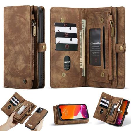 Iphone 12 Pro Max - Caseme 2-i-1 Magnet Skal/fodral - Brun Brown Brun