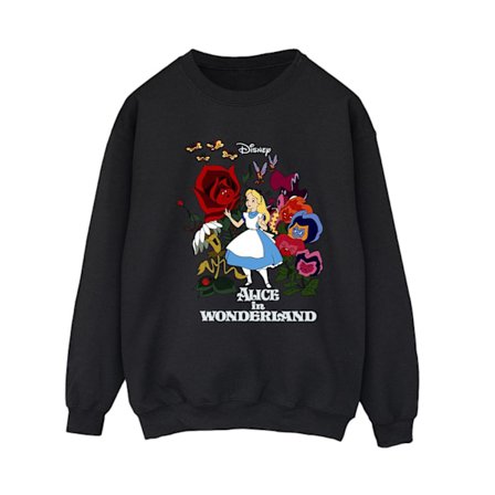 Disney Dam/Kvinnor Alice I Spegellandet Blommor Sweatshirt S B