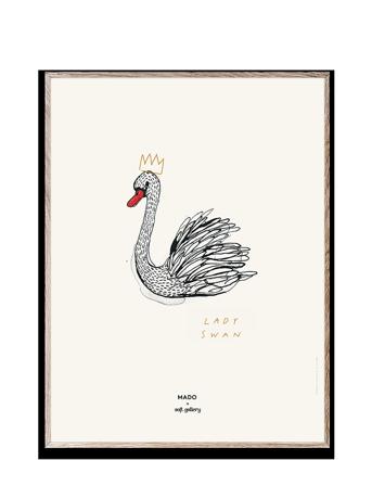 Lady Swan - 30X40 Home Kids Decor Posters & Frames Posters Animal Posters Multi/mönstrad MADO