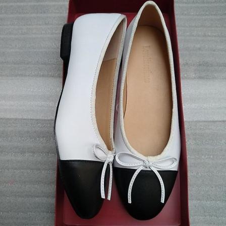 Läder- Skarvbåge Rund, Balettlägenheter Klassiska skor Set-g 39 /