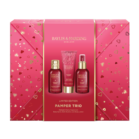Baylis & Harding Midnight Cherry Wrapped Body Trio Gift Set, 1 sett
