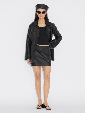Holzweiler Mini Leather Skirt - Black - Women's - L