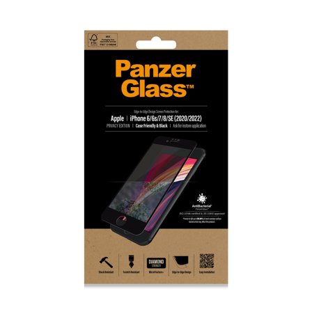 PanzerGlass Black & Case Friendly Privacy - skjermbeskyttelse for mobiltelefon