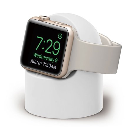 Apple Watch laddställ i silikon med rund form - Vit Design | Perfekt Smart Watch Klockställ | Från Yedi