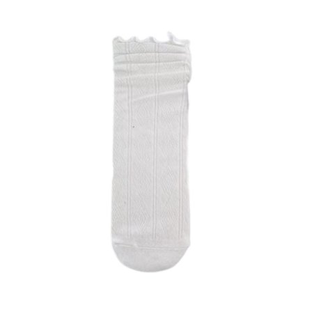 Damstrumpor i bomull med knästrumpor, stora diamanter, vita, KLB