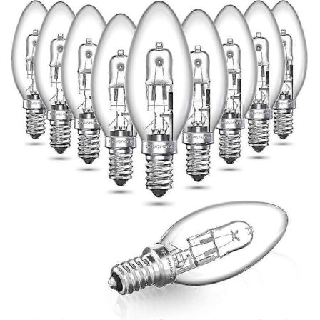 10-pack halogenlampor, 42 W E14 halogenlampor för ljus, dimbara små skruvlampor, 2700 K varmvitt, 613 lumen [DB]