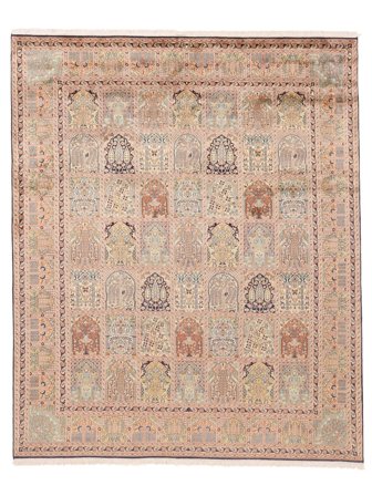 Alfombra Oriental Cachemira Pura De Seda 247X300 Marrón/Naranja (Seda, India)