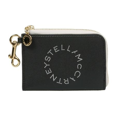 Stella McCartney, ECO Bicolor Card Holder Czarny, Kobieta, Rozmiar: ONE Size