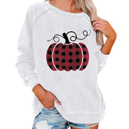 Kvinnor Print Xmas Toppar Crew Neck Christmas Casual Pullover