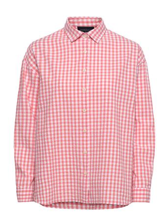 Edith Organic Cotton Seersucker Shirt Pitkähihainen Paita Monivärinen/Kuvioitu Lexington Clothing