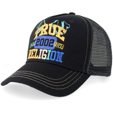 True Religion - Svart trucker Keps - "Hs Tr World Tour Jet Black A-Frame Trucker " @ Hatstore