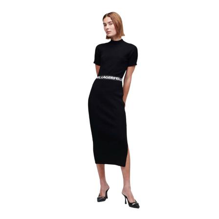 Karl Lagerfeld Knitted Kjole Sort, Dame