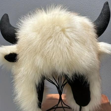 1. Unisex Ox Horn Plyschhatt, Vintervarm Håller Öronskyddsmössa, Vindtät Hatt För Skidåkning Cykling Jakt brown