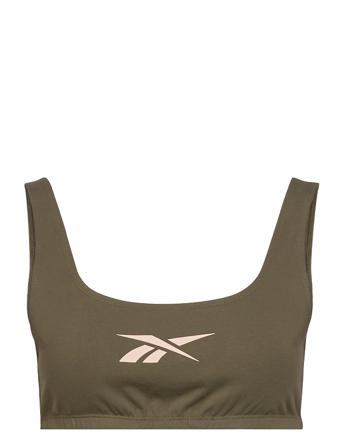 Cl Pf Logo Cotton Bra Green Reebok Classics