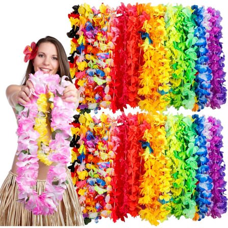 36 stk. Hawaiian Leis Halskjede Tropisk Luau Hawaii Silke Blomst Lei Tema Fest Favoriserer Kranser Hodebånd Ferie