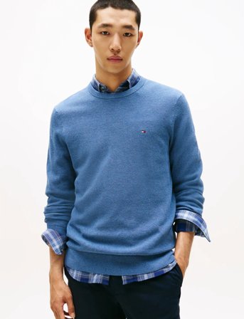 Tommy Hilfiger Essential Structure Crew Neck - Blue - S