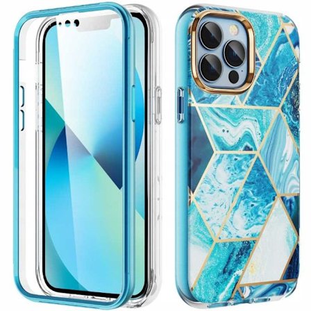 Spacecase Cover Sc Marble 360 För Iphone 13 Pro Max Blue