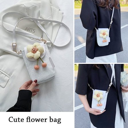 Fashion Nylon Flower Axelväska Söta Crossbody-väskor