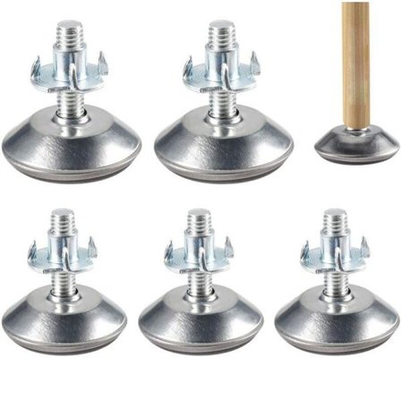 20 stycken justerbara möbelben M8 x 40 mm justerbara nivelleringsfötter muttrar och metallborr för stolar bord