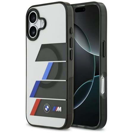 BMW M IML Metallknappar Trikolora linjer MagSafe-fodral för iPhone 17 - Grå