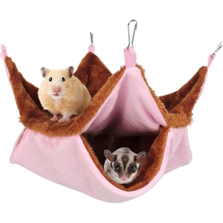 Dobbeltlags hamstergynge seng, dobbeltlags hamsterhængende rede, dobbelt hamstergynge rede, hamsterhængekøje, til små dyr der leger og sover