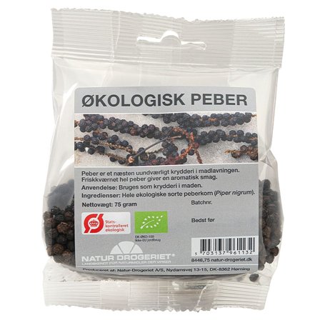 Natur Drogeriet Peber sort hel Ø 75 g, Helse & Madvarer, Krydderier, Peber