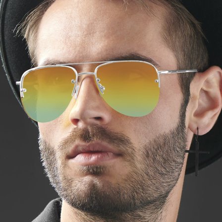 Aviator Silver-Tone & Red Sunglasses for Men - Aviator sunglasses