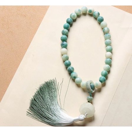 2 st Vita Jade Lotus DIY Flytande Blomma Bodhi Handhållen Bil Oro Pärla Bil Backspegel Bil Hänge Inredning