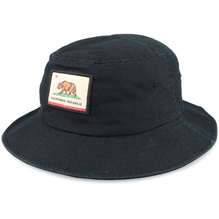 American Needle - Black bucket Kapelusz - California Twill Patch Black Bucket @ Hatstore