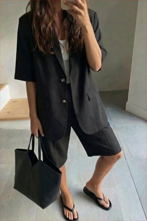 NA-KD Blazer à manches courtes - Tenue de bureau - Noir - EU 40